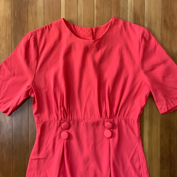 80s does 50s coral cute dress 6 - Picture 2 of 4